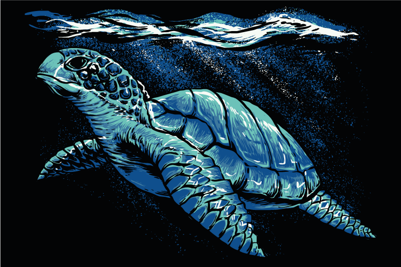 Original placemat stylized sea turtle - TenStickers