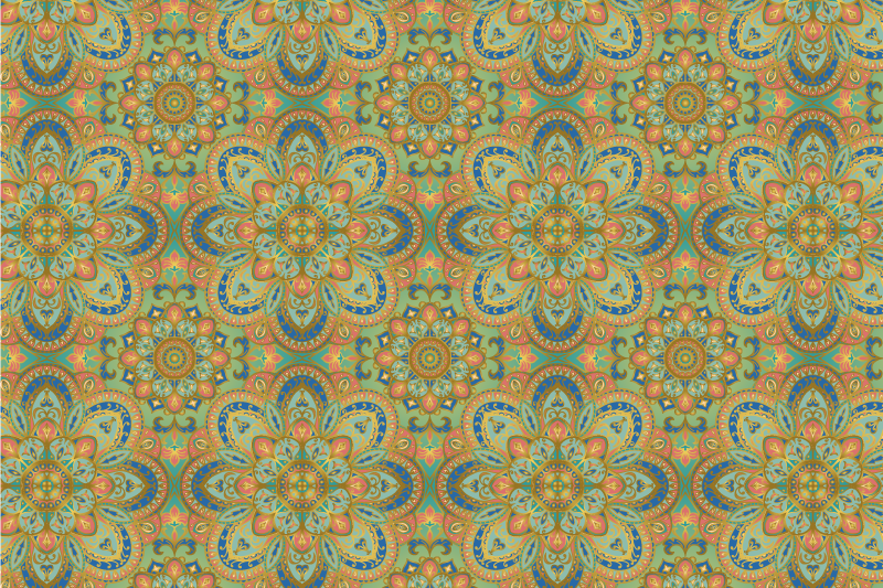 Multicolour tile design textured placemats - TenStickers