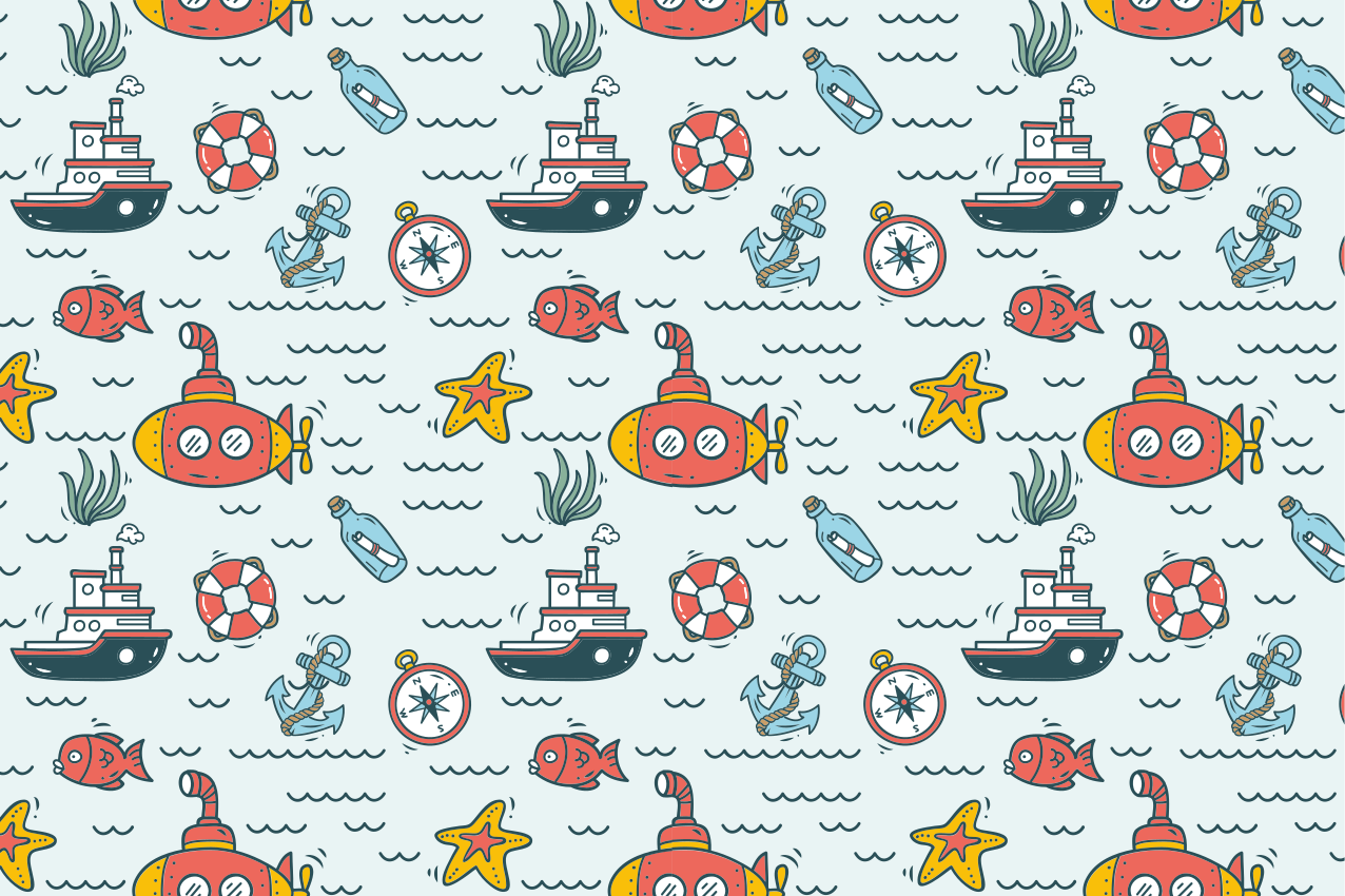 Children placemat underwater submarine adventure - TenStickers