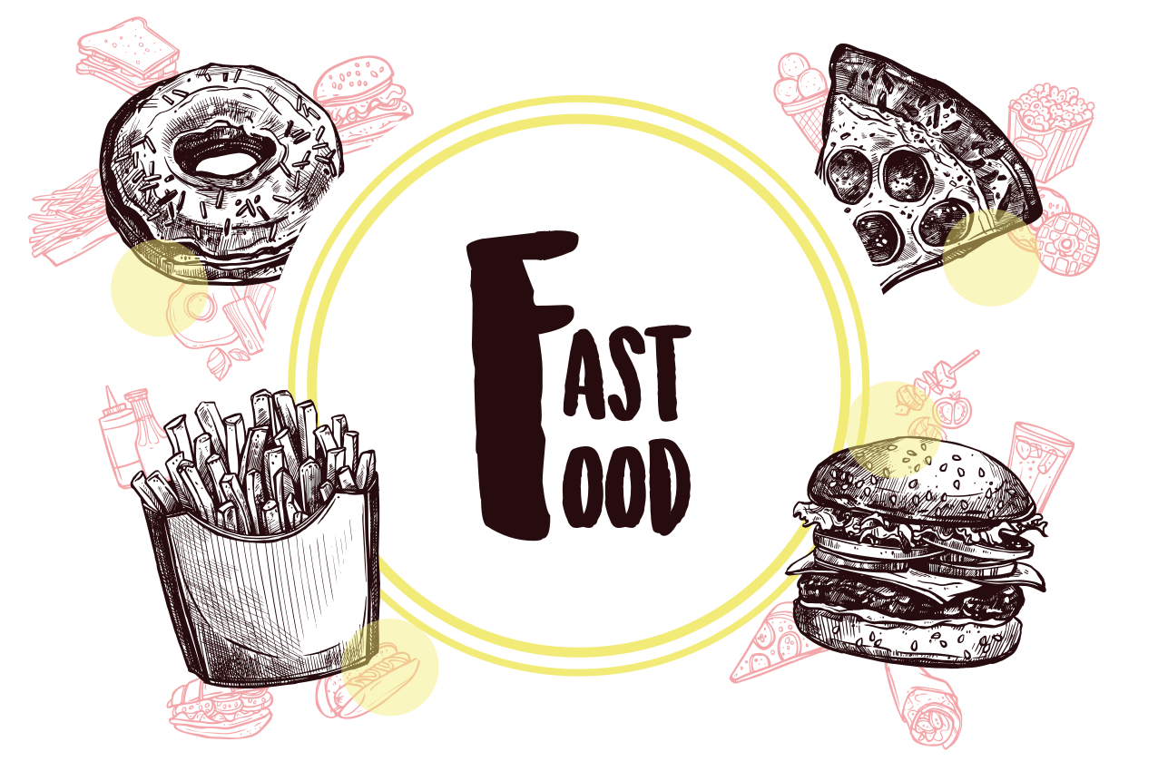 Original placemat fast food illustrations - TenStickers