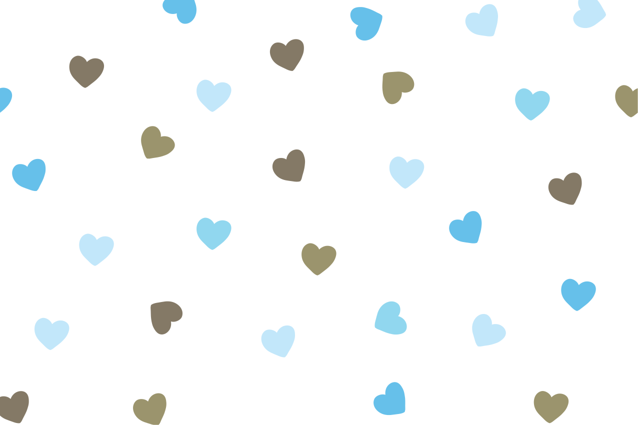 Blue and brown hearts Vinyl placemats - TenStickers