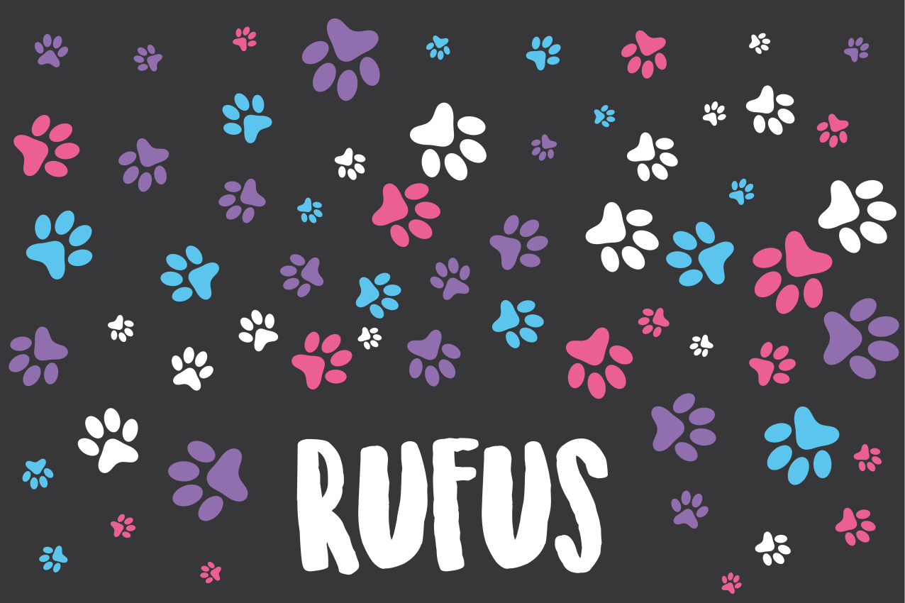 Children placemat colorful paw prints - TenStickers