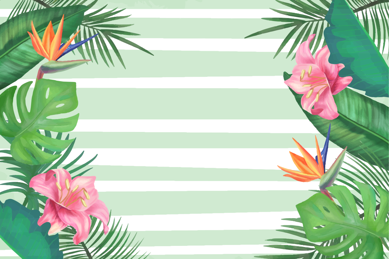 Original placemat tropical leaf design - TenStickers