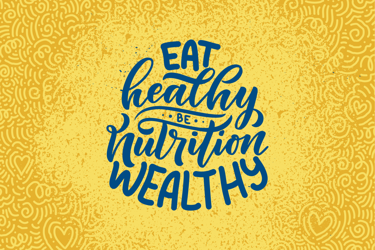 Placemat with quote healthy nutrition abundance - TenStickers