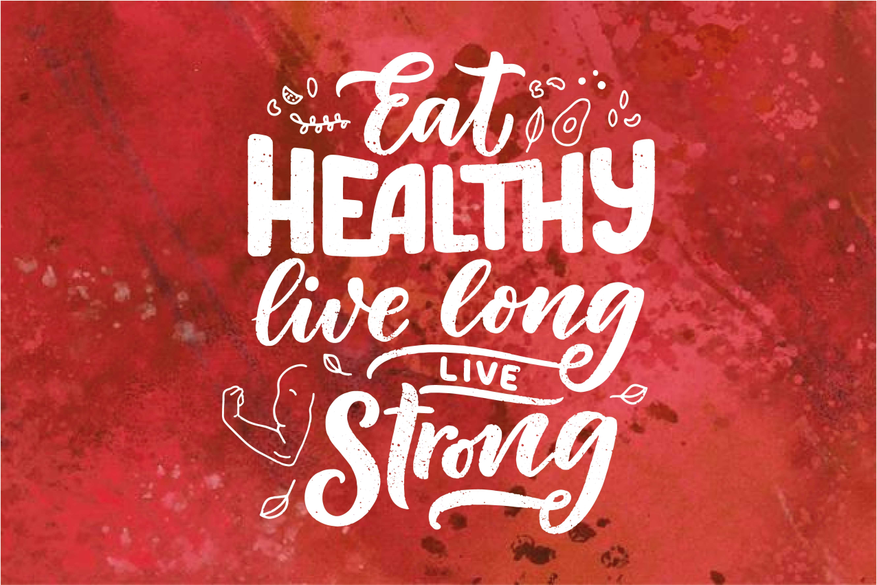 Placemat with quote eat healthy live strong - TenStickers