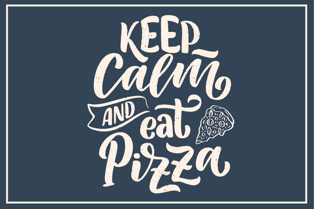 Placemat with quote enjoy peaceful pizza moments - TenStickers