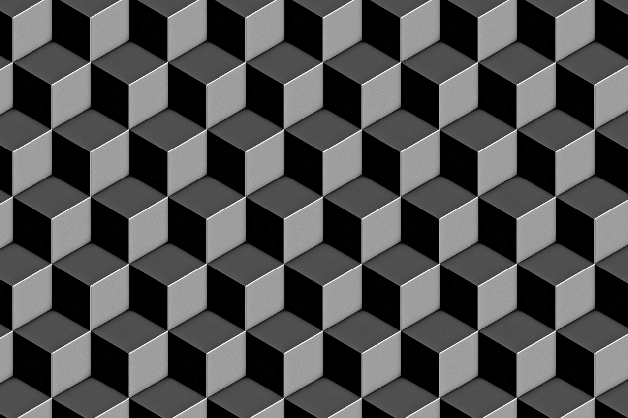 Grey 3d Squares modern placemats - TenStickers