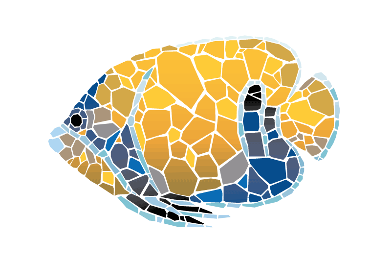Original placemat mosaic fish design - TenStickers