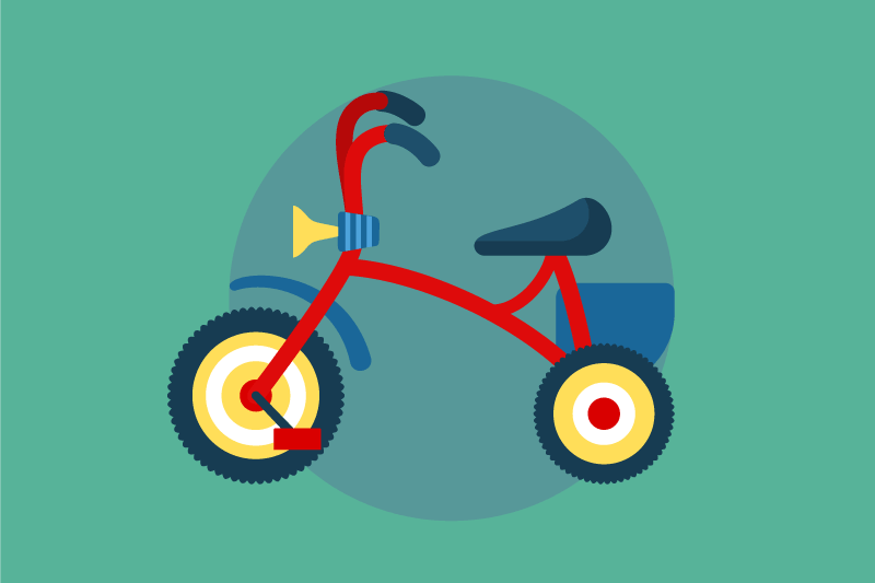 Children placemat tricycle with horn - TenStickers