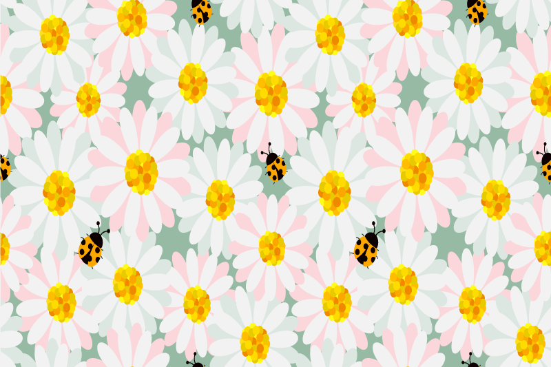 Daisies and ladybugs elegant placemats - TenStickers