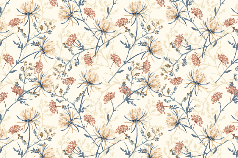 Original placemat floral motif tabletop - TenStickers