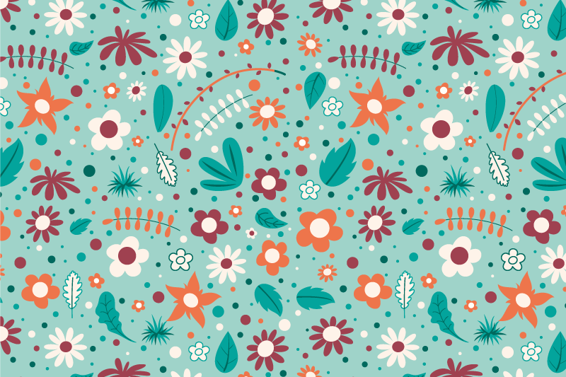 Original placemat floral design pattern - TenStickers