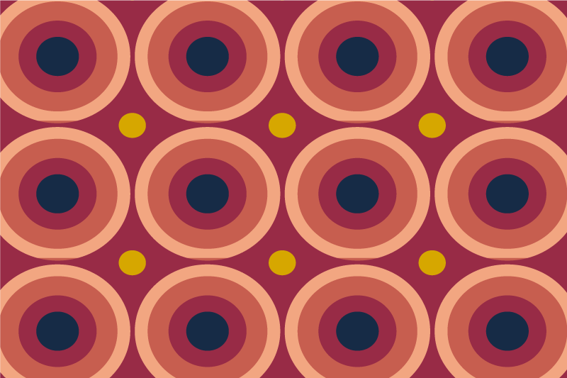 Vintage orange 70's circles original placemats - TenStickers