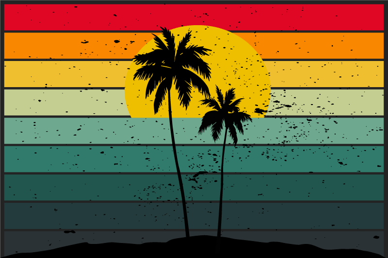 Original placemat tropical sunset landscape - TenStickers