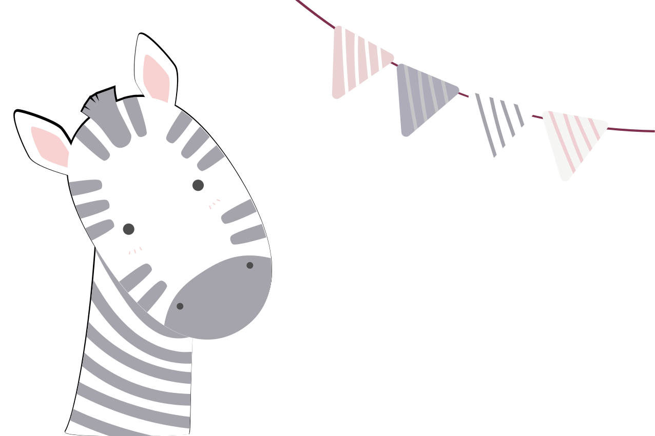 Children placemat with zebra head illustration - TenStickers