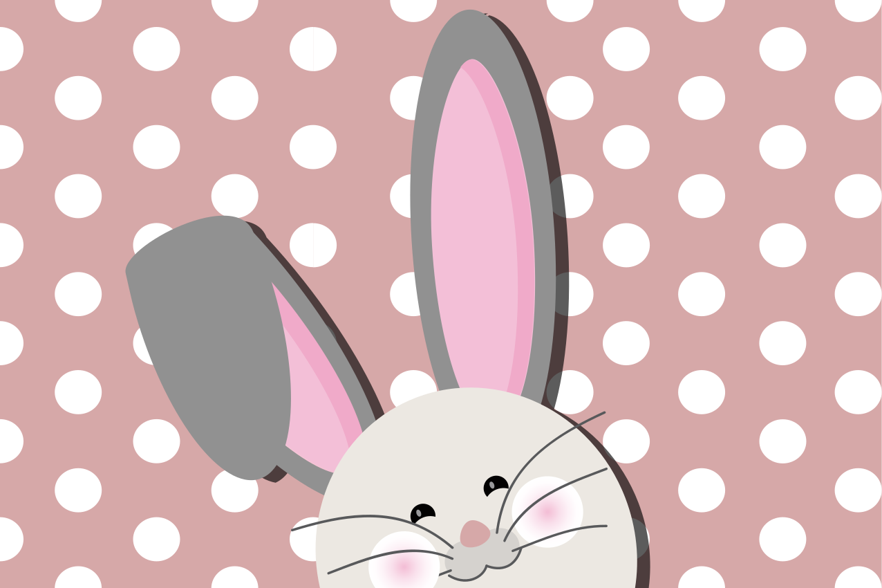 Children placemat cheerful bunny design - TenStickers