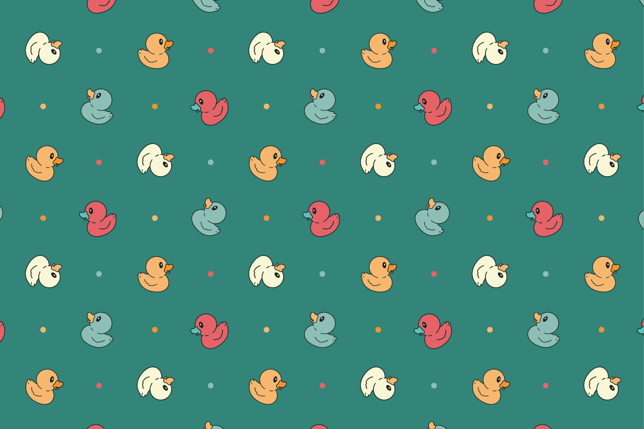 Children placemat with colorful duck design - TenStickers