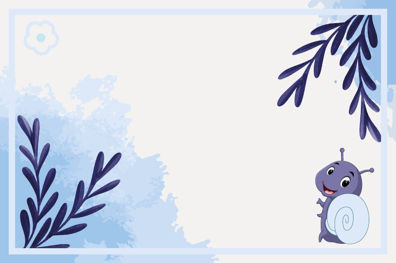 Children placemat snail character with leaves - TenStickers