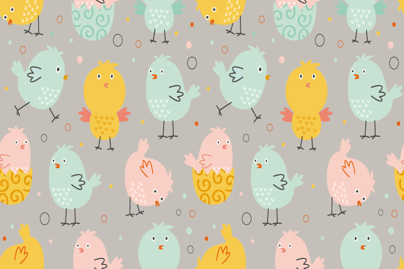 Children placemat with colorful chick designs - TenStickers