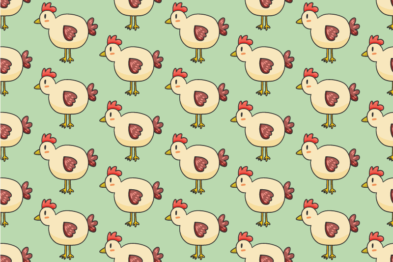 Charming chicken repeats children placemat - TenStickers