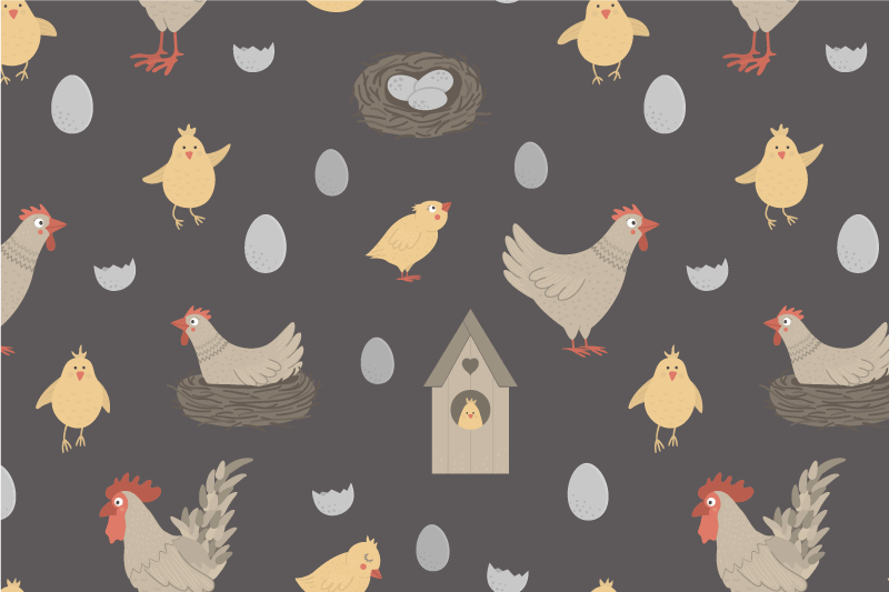Children placemat charming farmyard birds - TenStickers