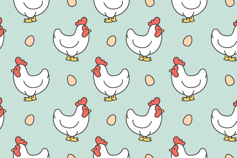 Children placemat whimsical chicken designs - TenStickers