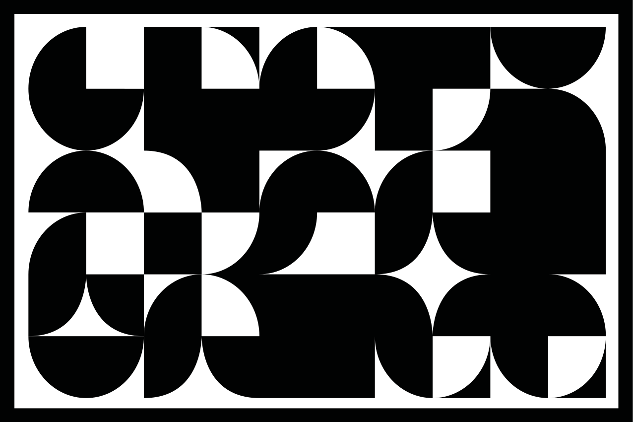 Modern placemat with geometric black design - TenStickers