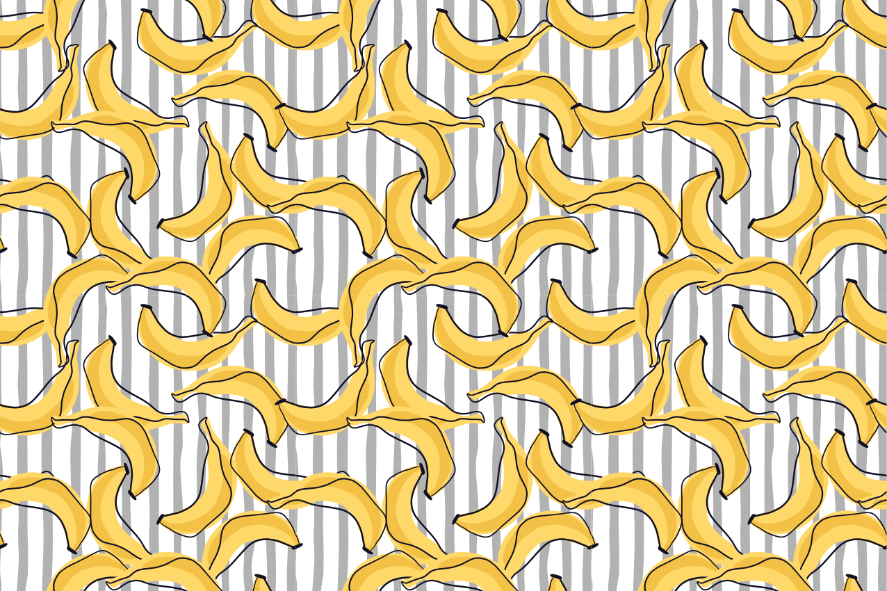 Banana pattern  doodle style original placemats - TenStickers