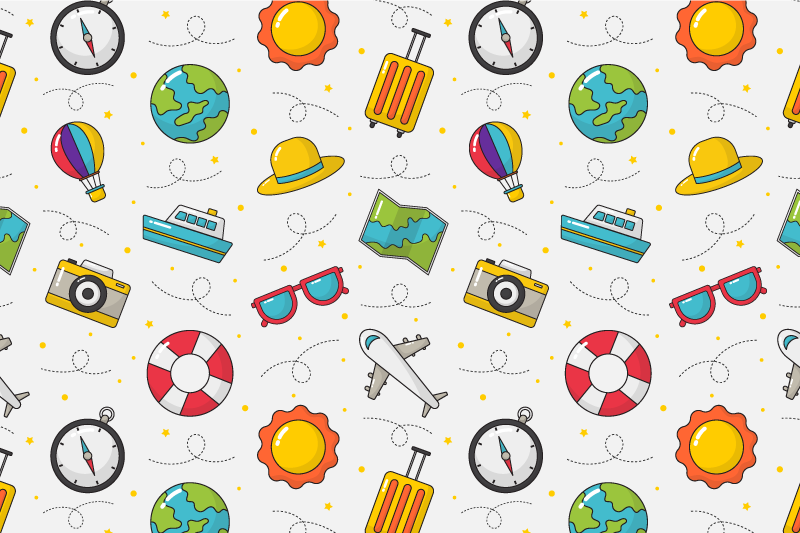 Children placemat playful travel themes - TenStickers