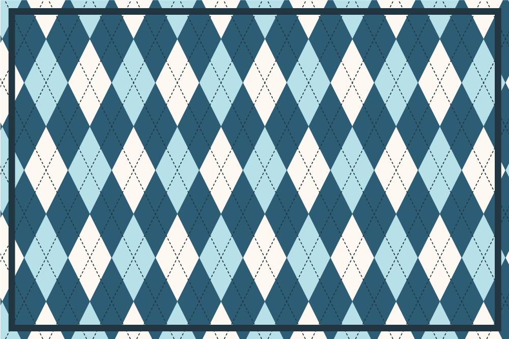 Diamond check blue pattern original placemats - TenStickers