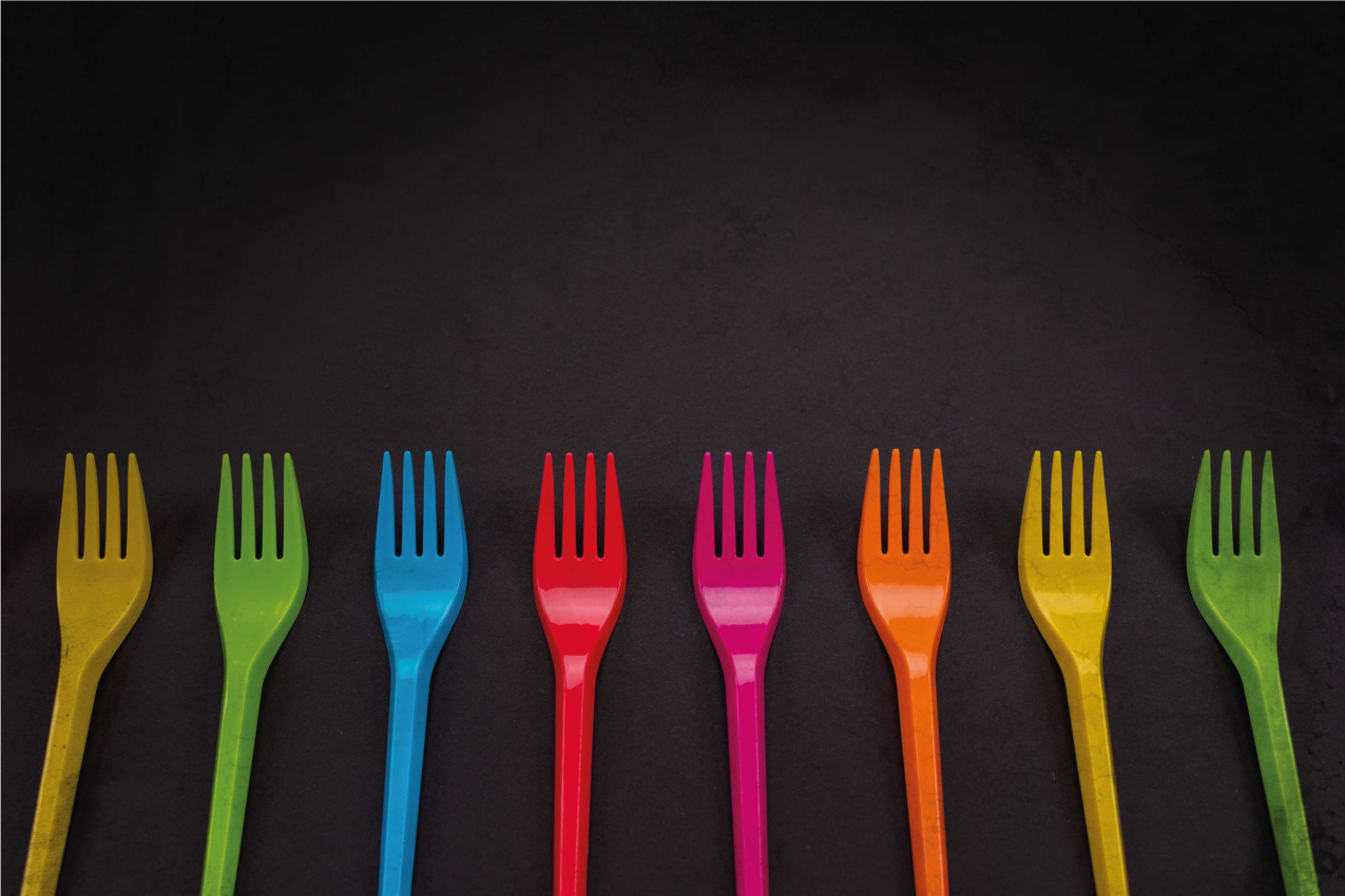 Children placemat colorful fork collection - TenStickers