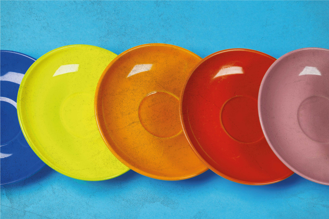 Modern placemat colourful circular plates - TenStickers