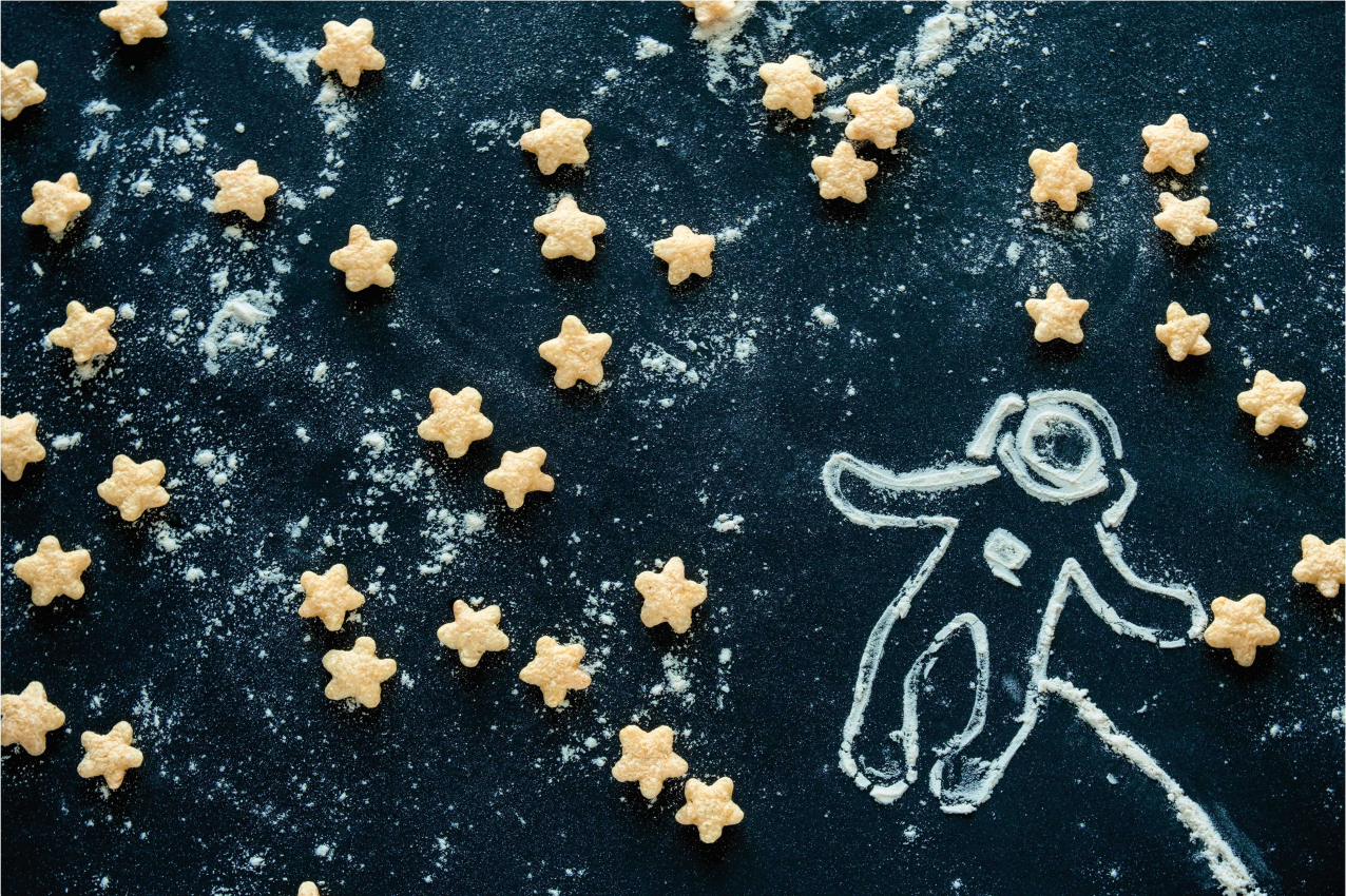 Children placemat astronaut star scene - TenStickers