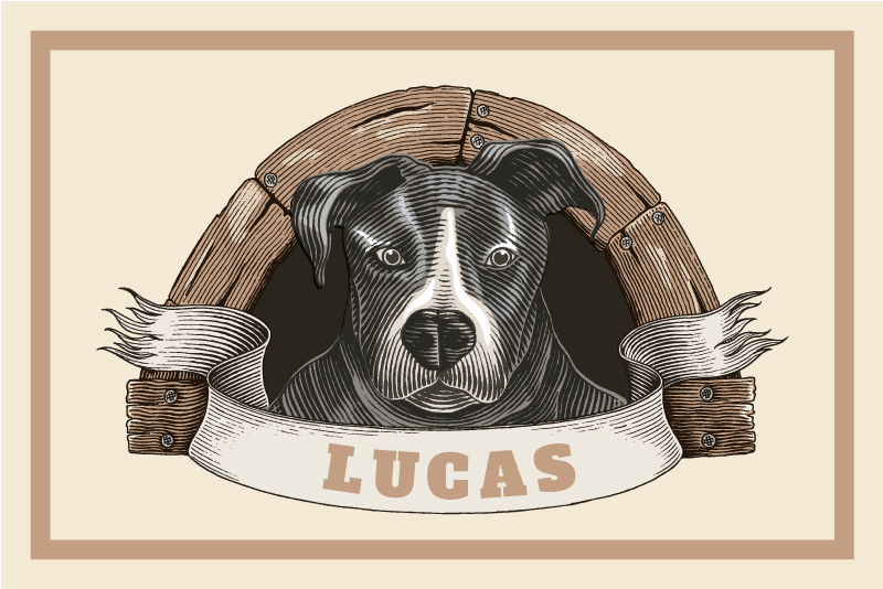 Original placemat dog portrait illustration - TenStickers