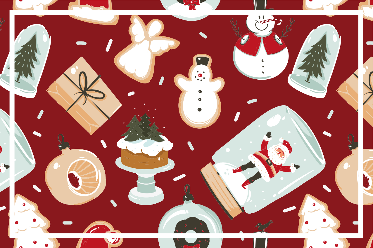 Red Christmas motif Christmas placemats - TenStickers