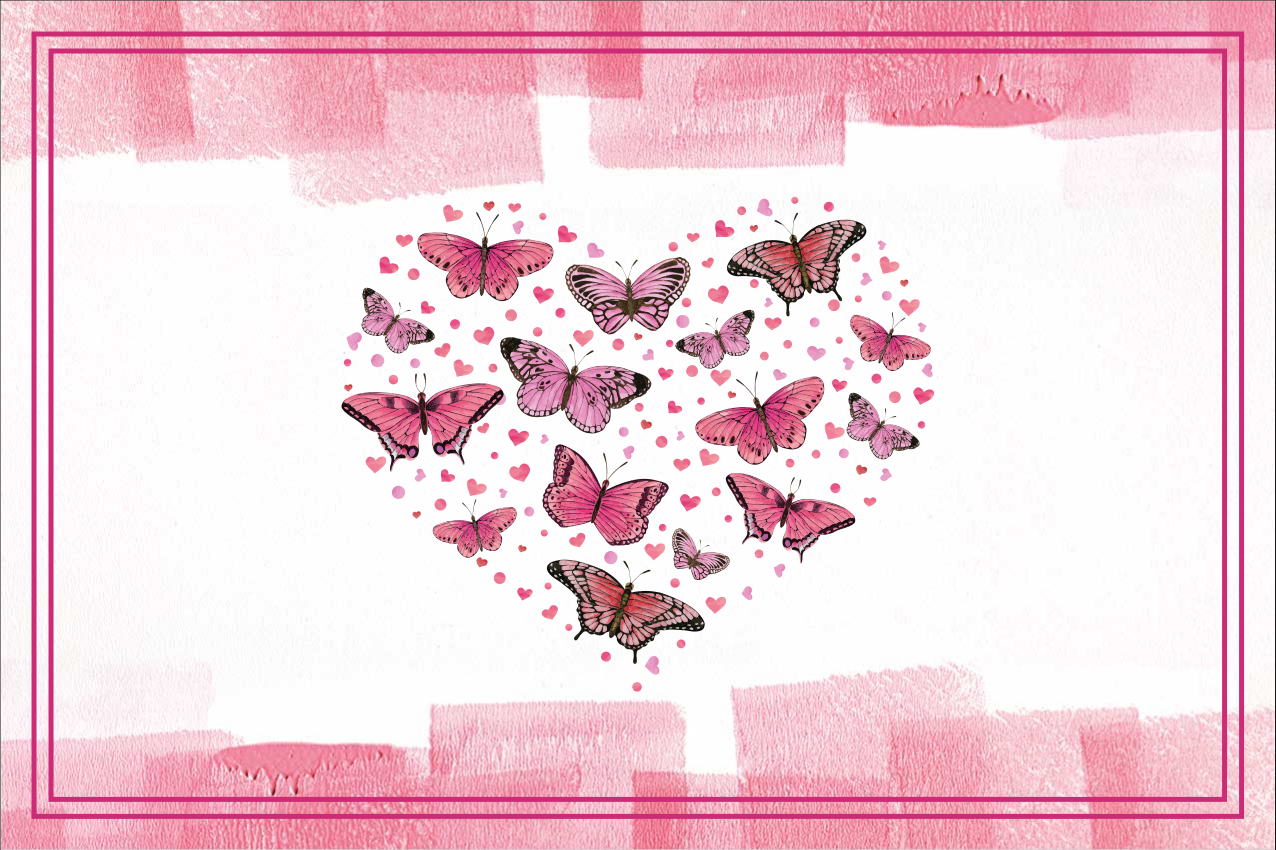 Modern placemat heart butterflies design - TenStickers