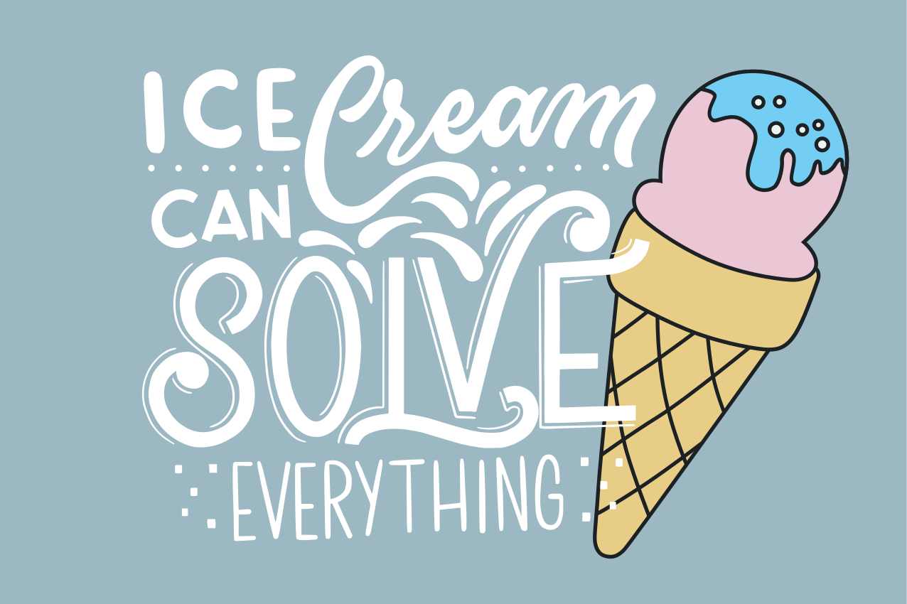 Ice cream can solve everything placemats - TenStickers