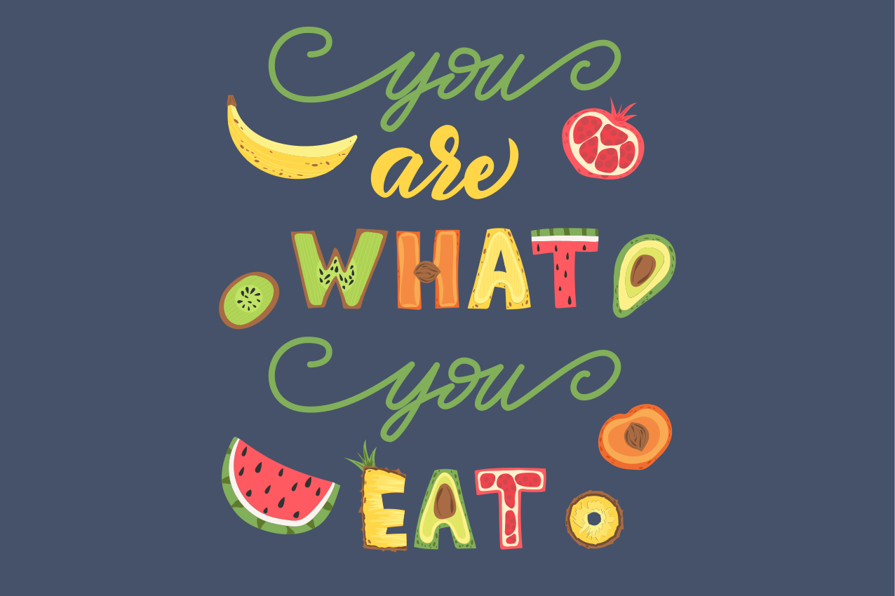 Placemat with quote colorful food inspiration - TenStickers