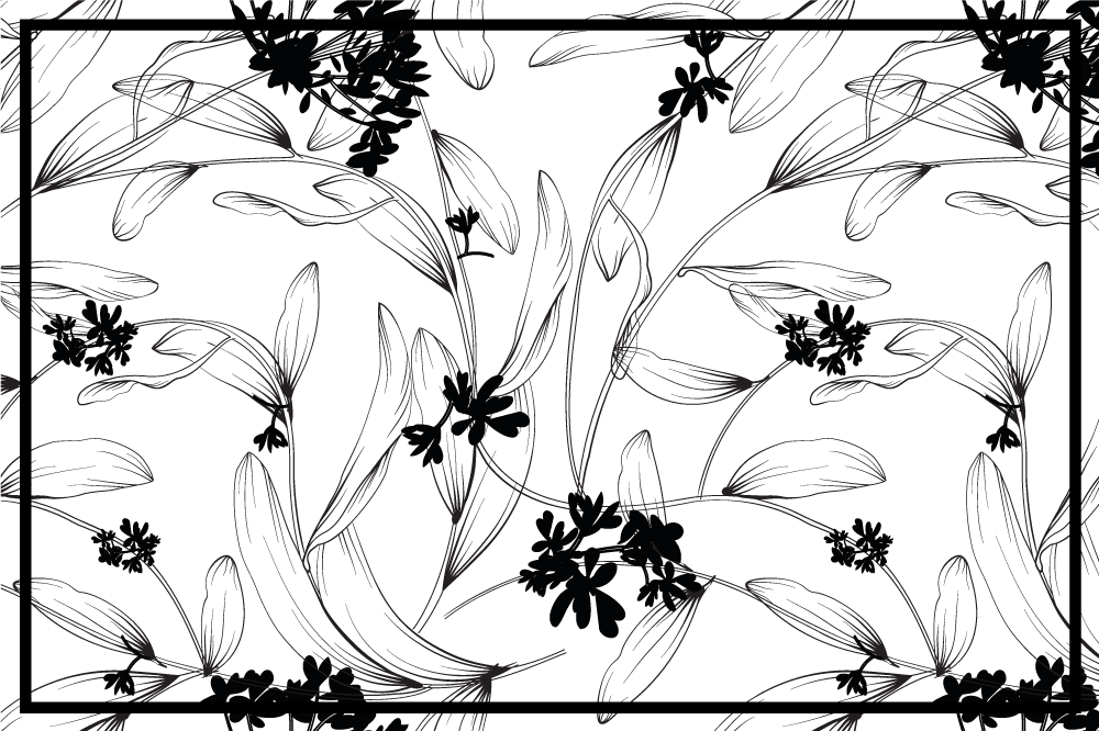 Black leafes pattern  original placemats - TenStickers