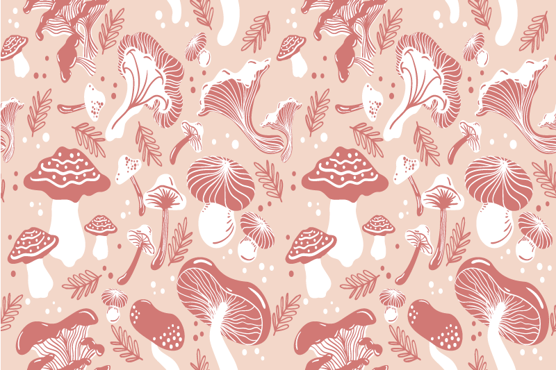 Forest mushrooms on beige background placemats - TenStickers