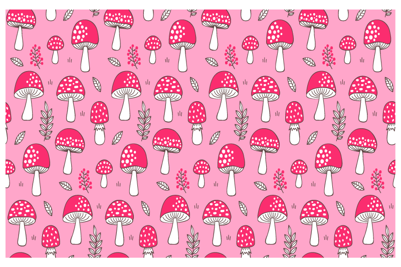 Pink on pink mushroom pattern original placemat - TenStickers