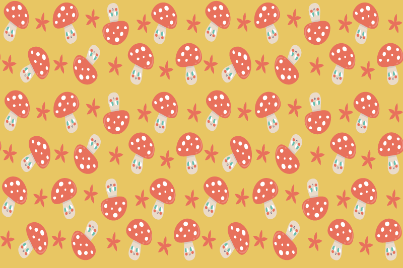 Children placemat with playful mushroom design - TenStickers