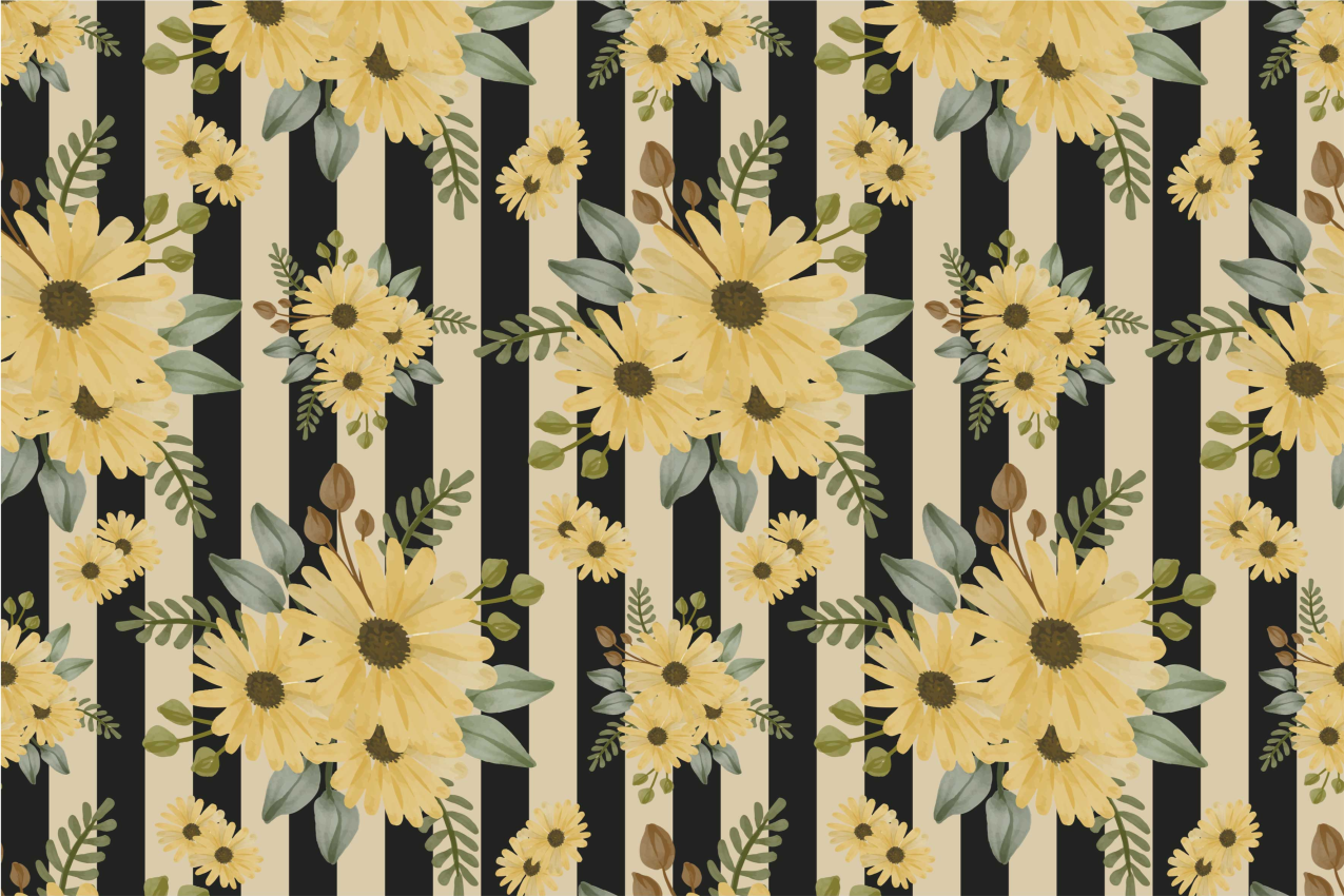 Original placemat floral stripes design - TenStickers