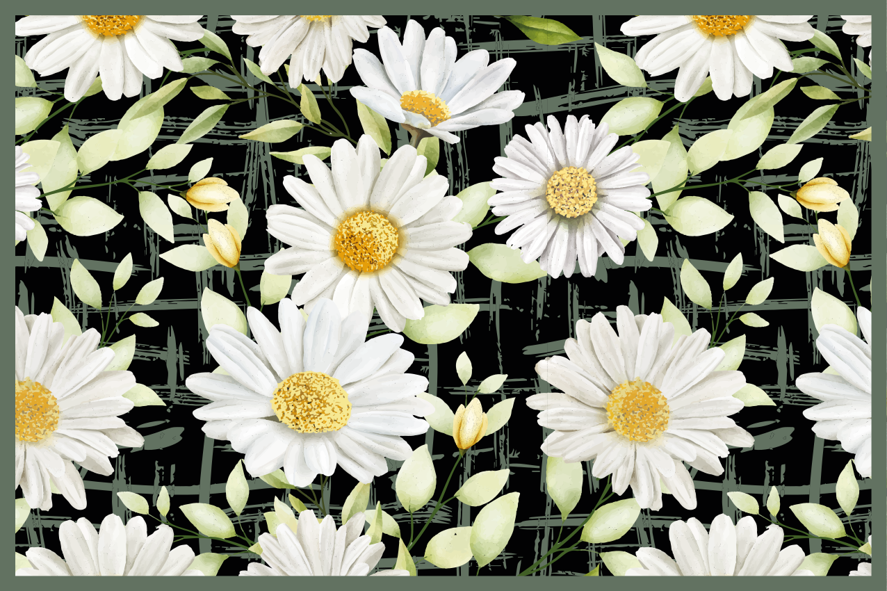 Original placemat floral design with daisies - TenStickers