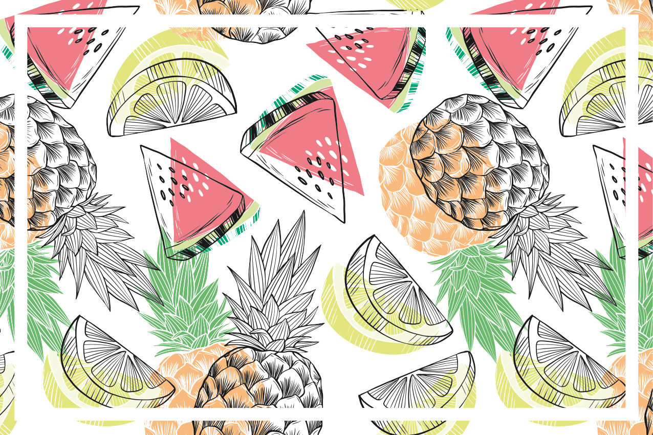 Original placemat tropical fruit design - TenStickers