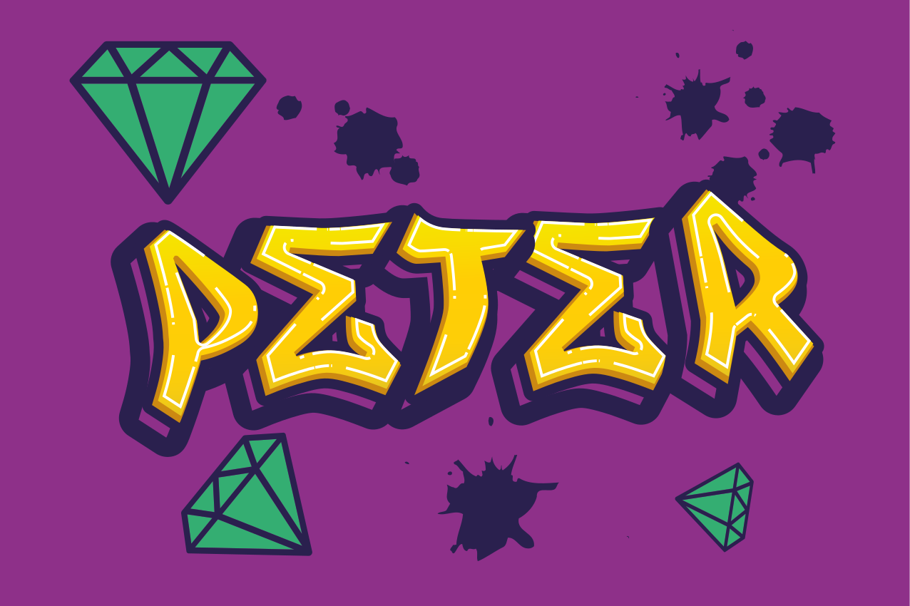 Green diamond graffiti style  placemats - TenStickers