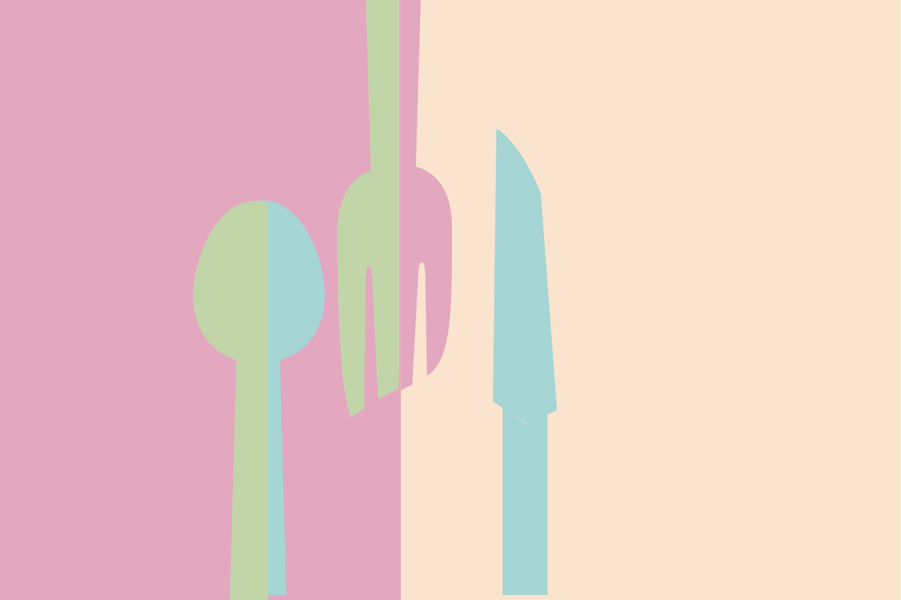 Original placemat with stylish cutlery design - TenStickers