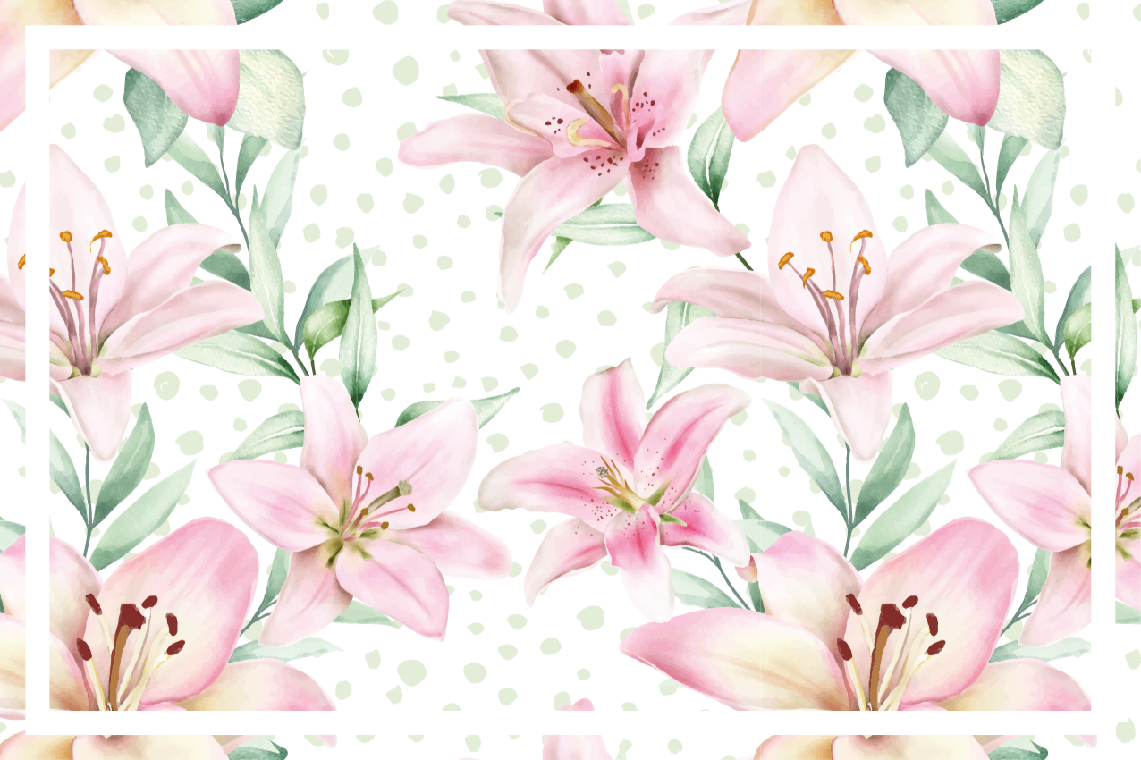 Original placemat floral lily design - TenStickers