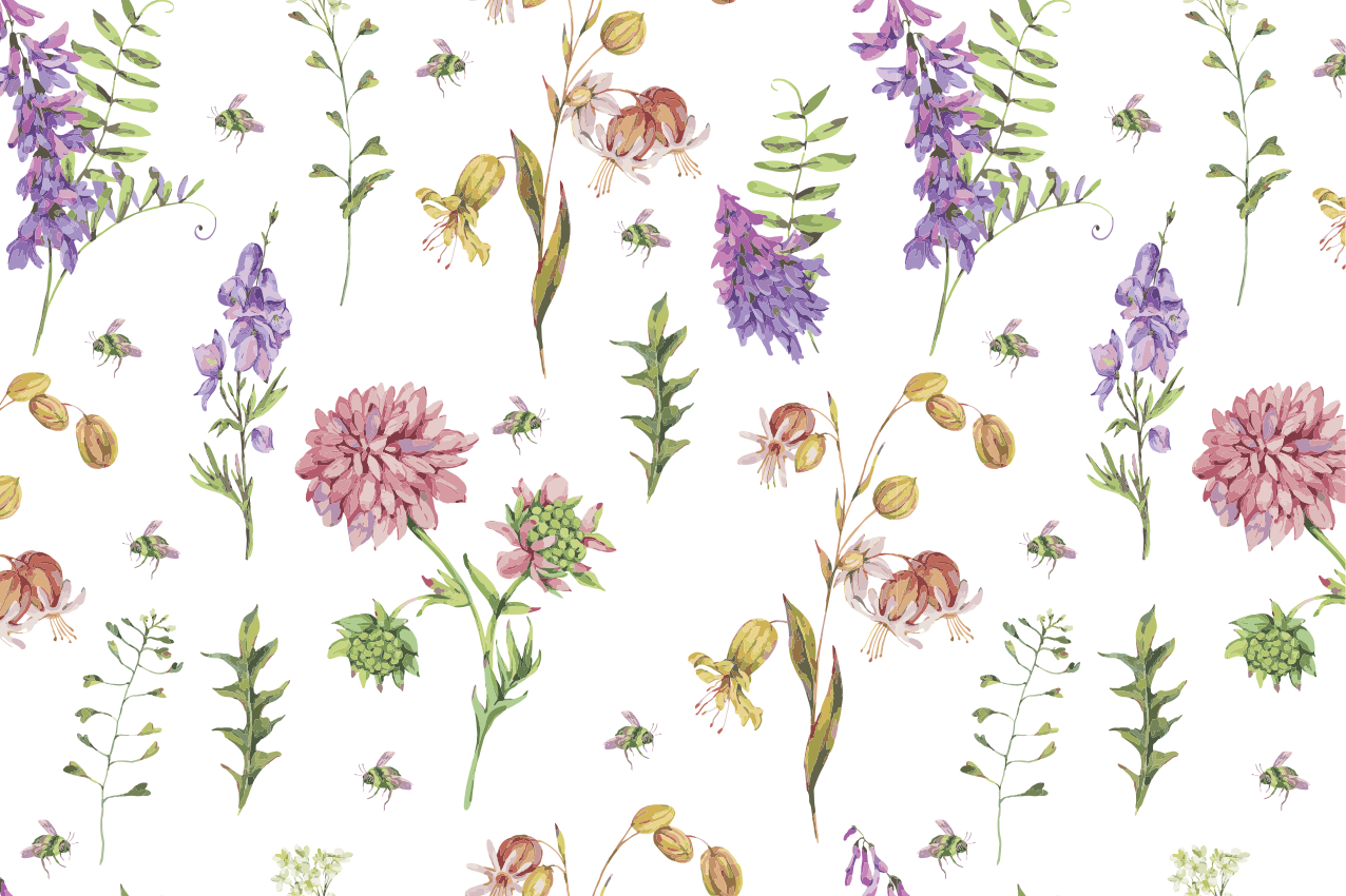 Original placemat floral botanical design - TenStickers