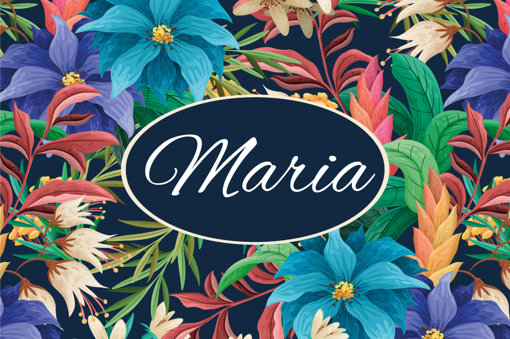 Personalizable placemat floral personalized platter - TenStickers